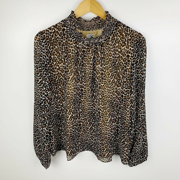 J. Crew Factory Tops - J. Crew Factory Leopard Print Long Sleeve Blouse